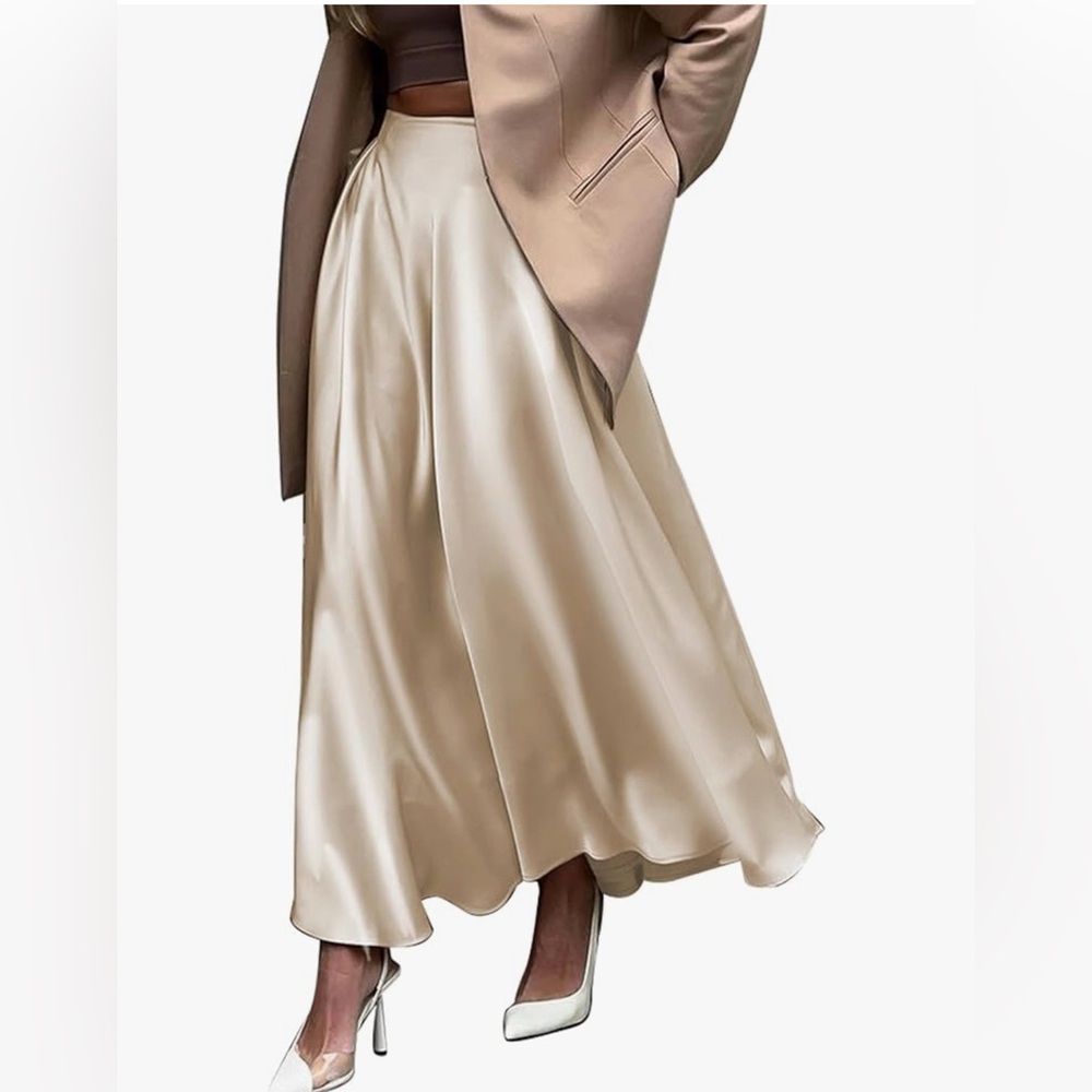 Silk Champagne Full Skirt